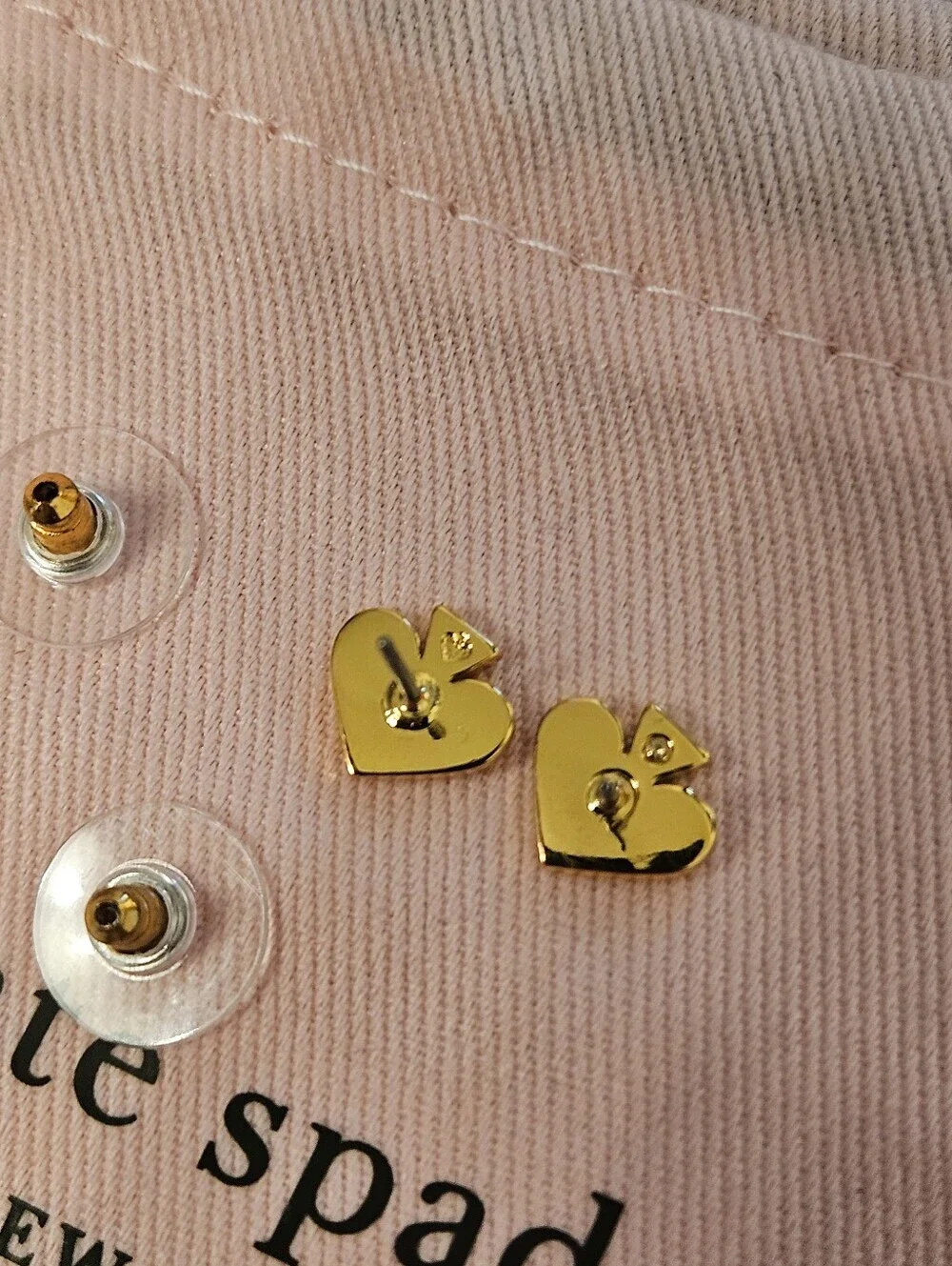 NWT Kate Spade Black & Gold Everyday Spade Stud Earrings + Branded Dusty
